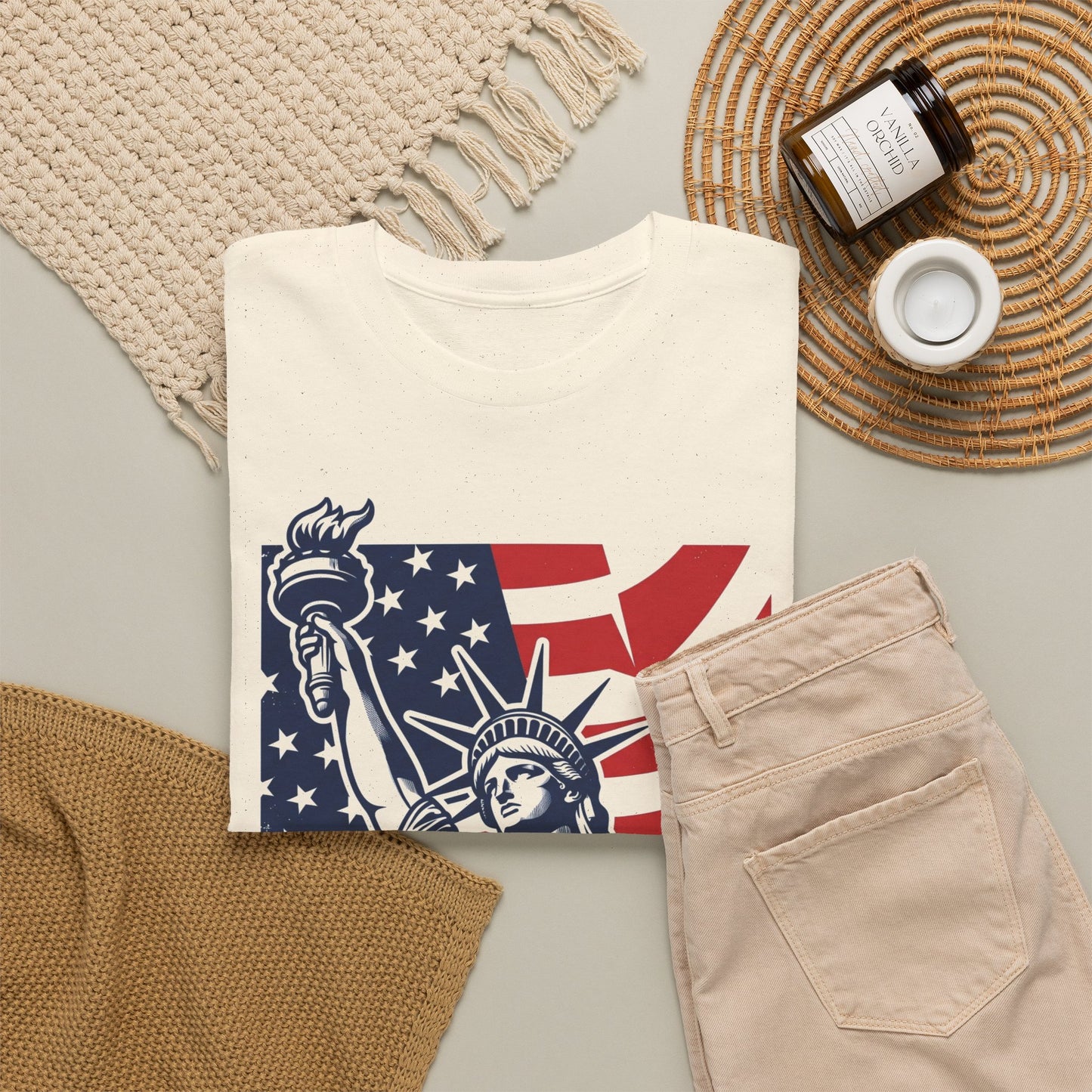 Freedom Statue T-Shirt — Patriotic USA Flag Tee (Statue of Liberty Design)
