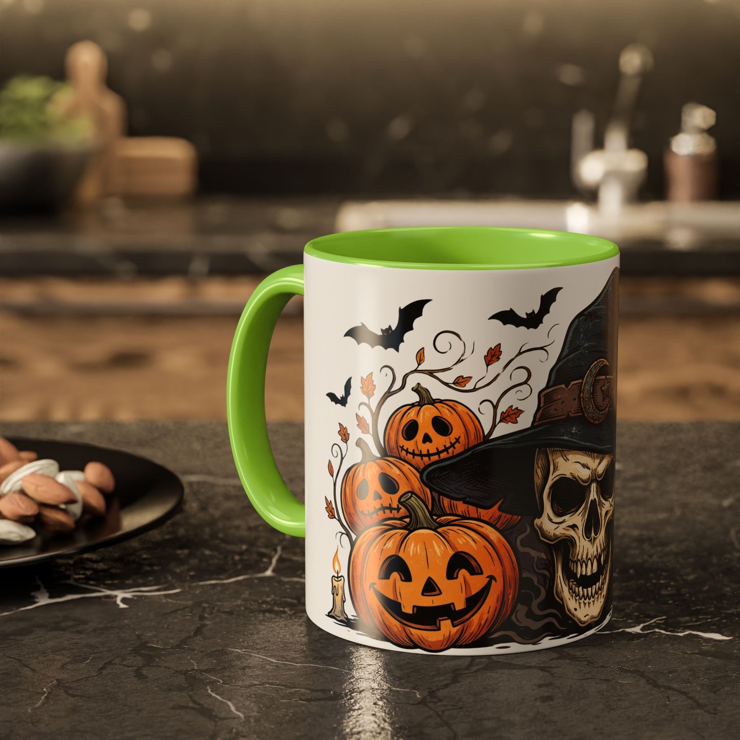 Halloween Skull & Jack-o'-Lantern Mug (11oz/15oz)