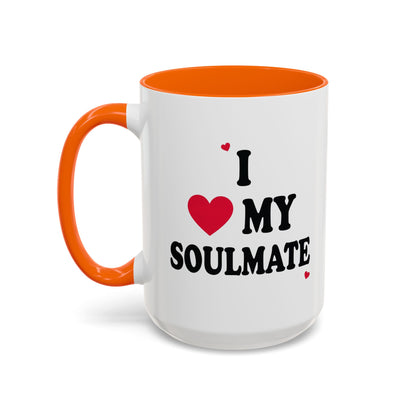 I Love My Soulmate Accent Coffee Mug