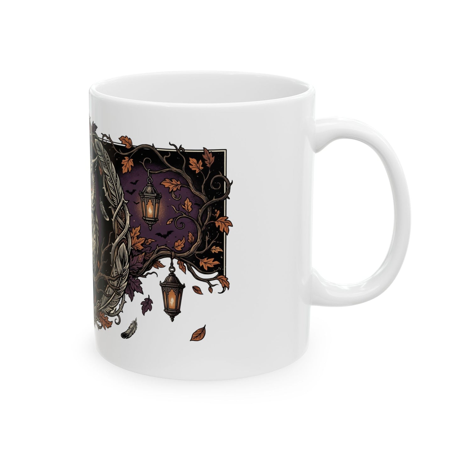 Owl Crest Ceramic Mug — Mystical Forest Owl Coffee Cup (11oz & 15oz)