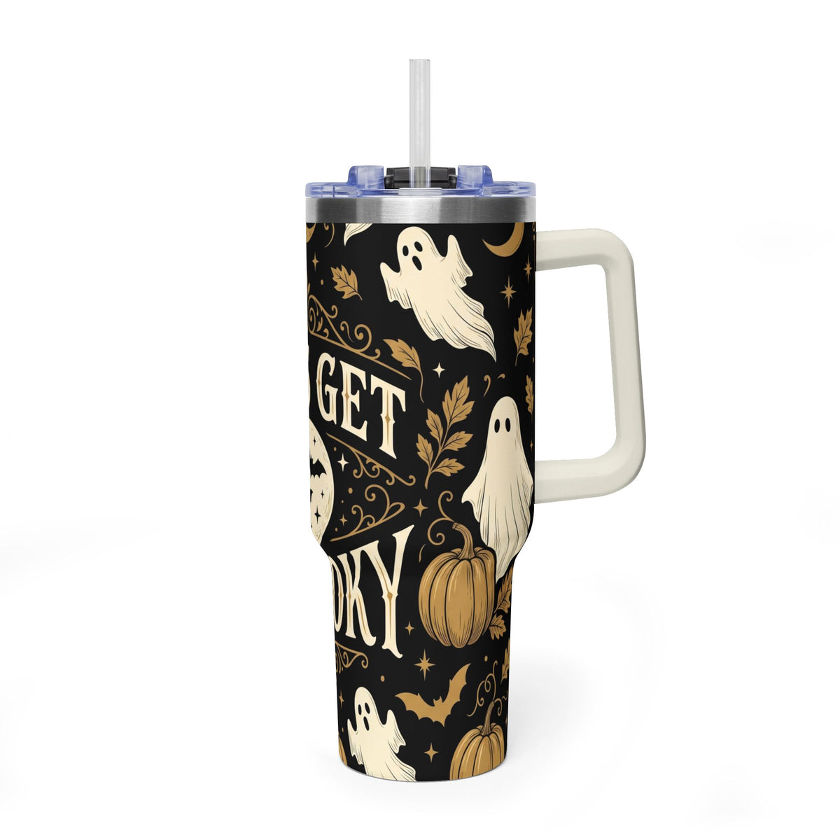 Let’s Get Spooky Halloween Ghosts & Pumpkins 40oz Thermal Tumbler