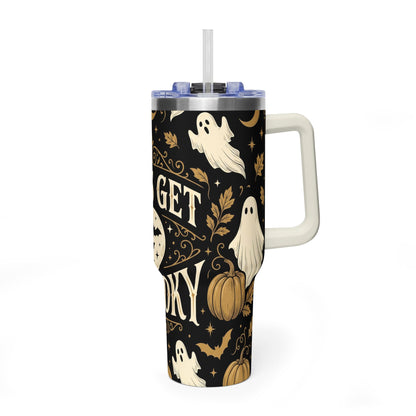 Let’s Get Spooky Halloween Ghosts & Pumpkins 40oz Thermal Tumbler