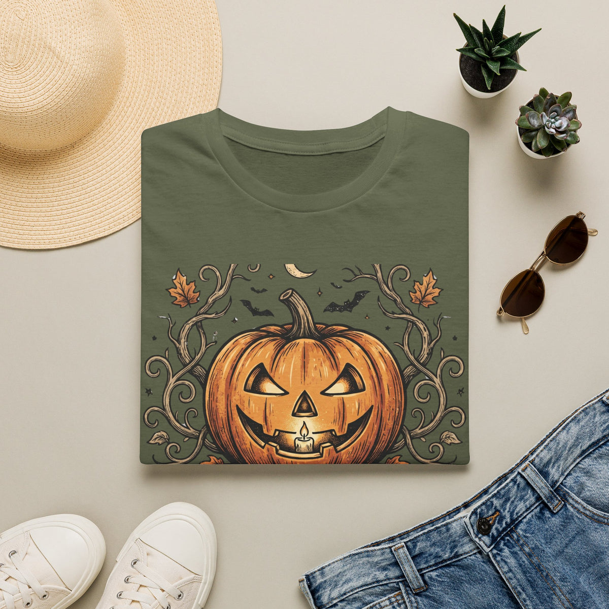 Halloween Pumpkin T-Shirt — Haunted Harvest "Halloween Nights" Graphic Tee