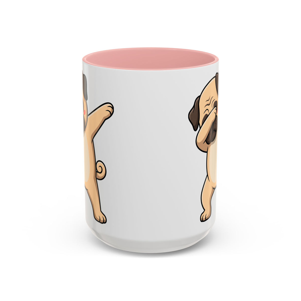 Dabbing Pug Coffee Mug — Cute Dog Accent Mug (11/15 oz)