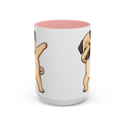 Dabbing Pug Coffee Mug — Cute Dog Accent Mug (11/15 oz)