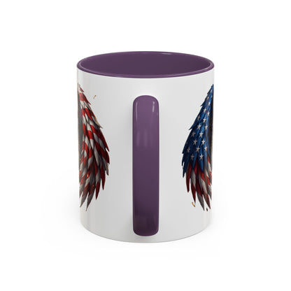 American Flag Eagle Coffee Mug – Patriotic Bald Eagle Accent Mug (11/15 oz)