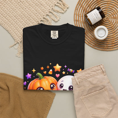 Halloween Pumpkin & Ghost T-Shirt — Cute Spooky Friends Graphic Tee