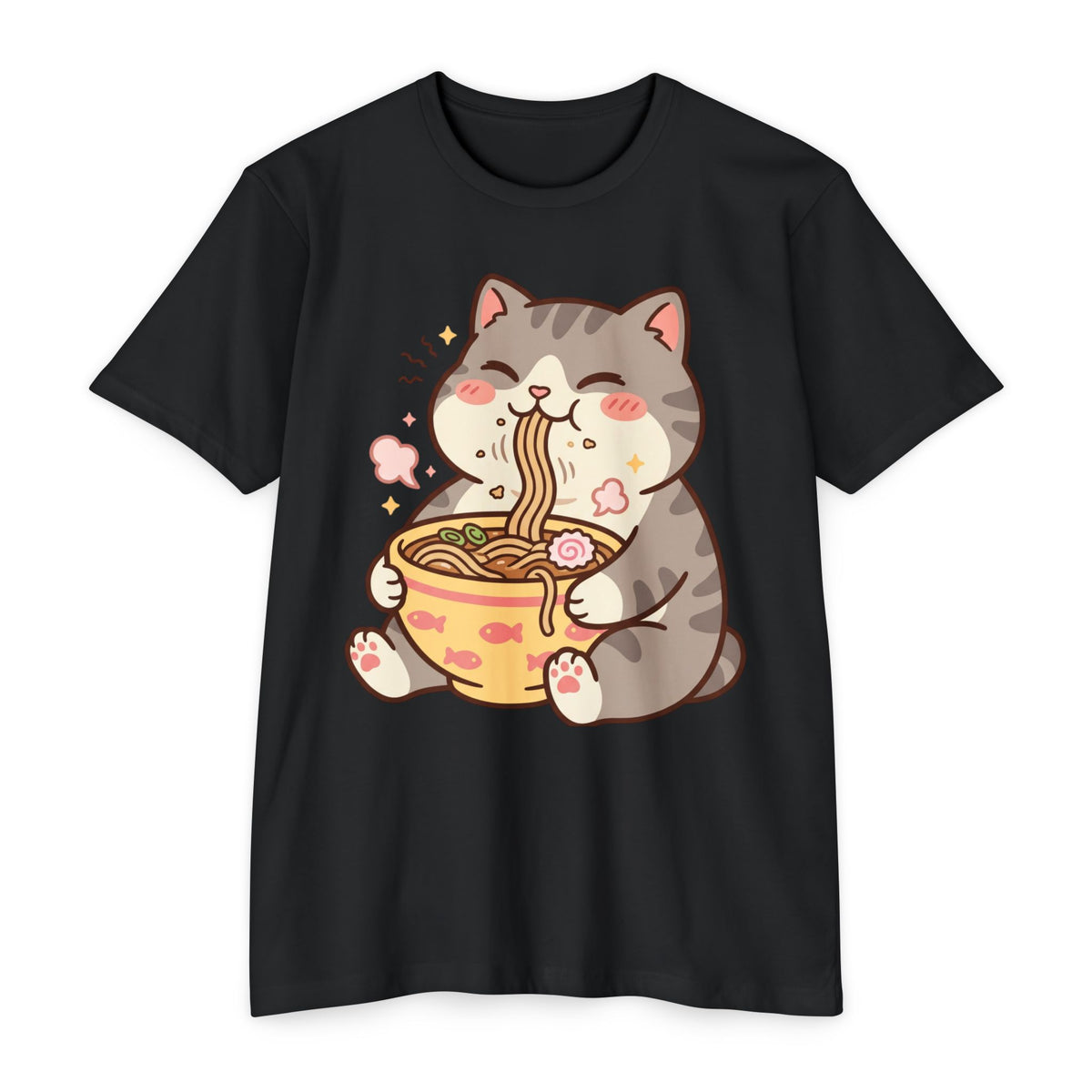 Cute Cat Eating Ramen T-Shirt
