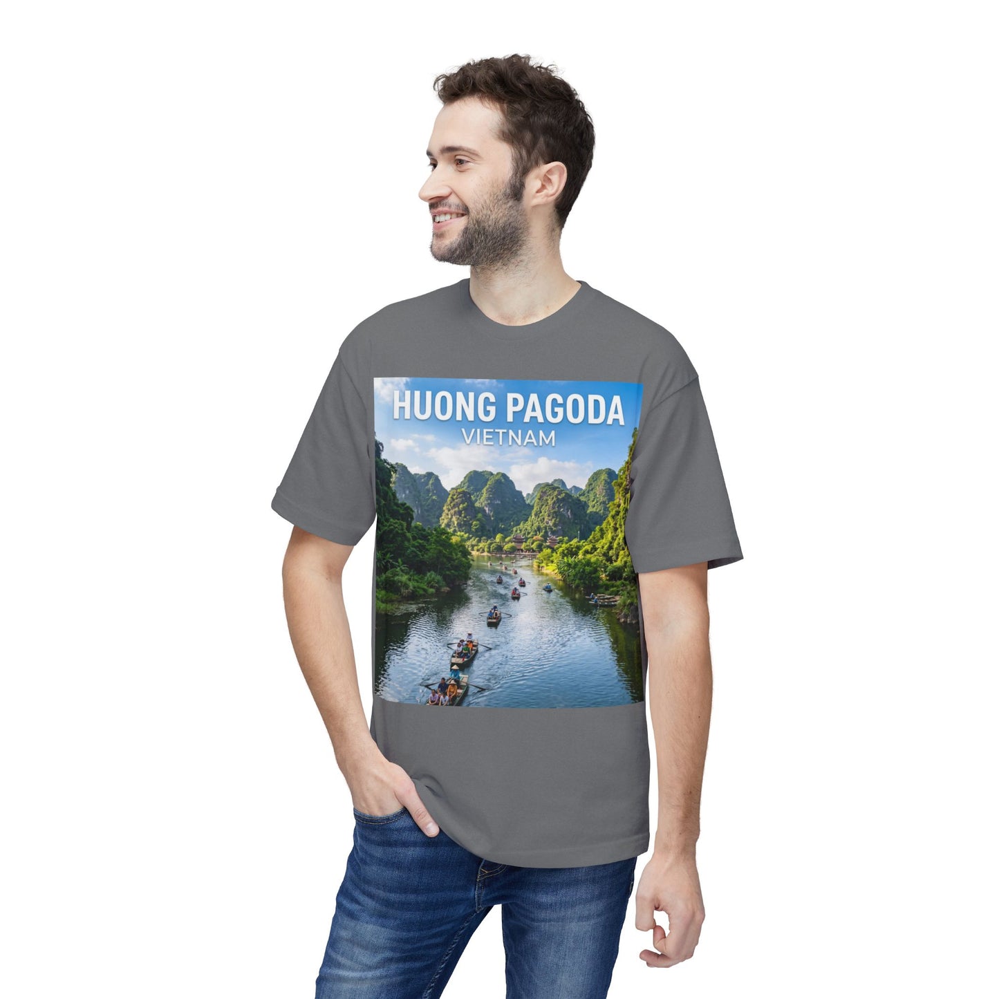 Huong Pagoda Vietnam T-Shirt — Scenic Ninh Binh River Travel Tee