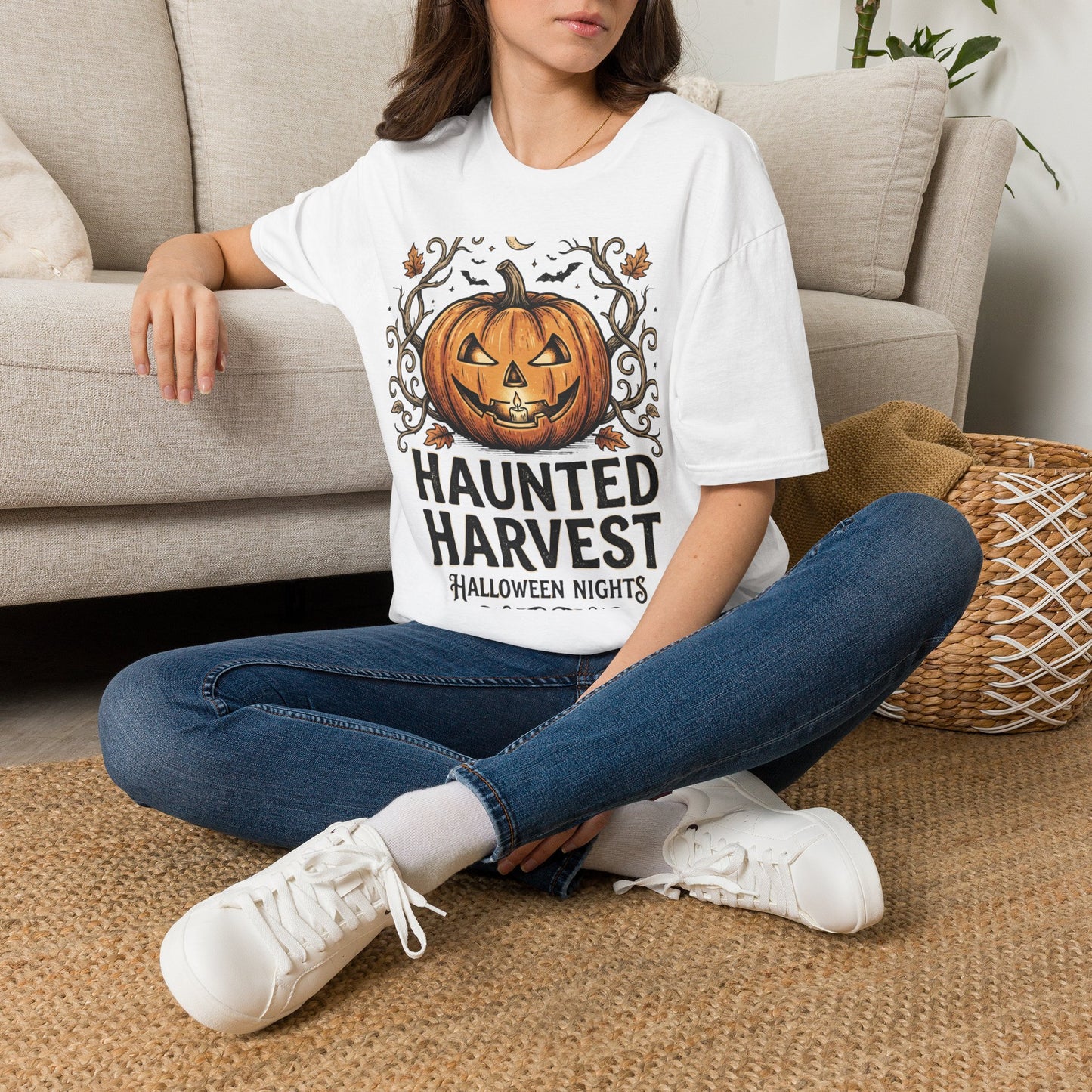 Halloween Pumpkin T-Shirt — Haunted Harvest "Halloween Nights" Graphic Tee