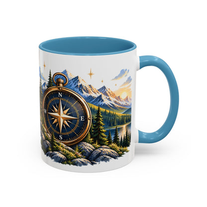 Adventure Compass Mountain Coffee Mug