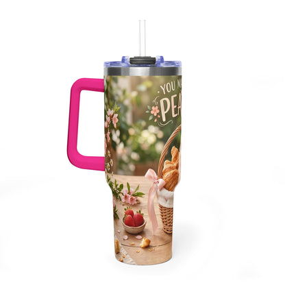 You Make Life Peachy Cat Ice Cream 40oz Tumbler