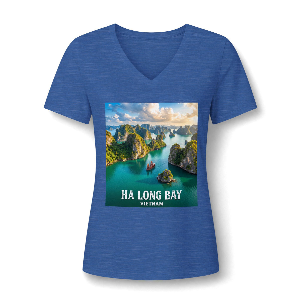 Ha Long Bay Vietnam V-Neck Tee – Scenic Travel Souvenir Tee