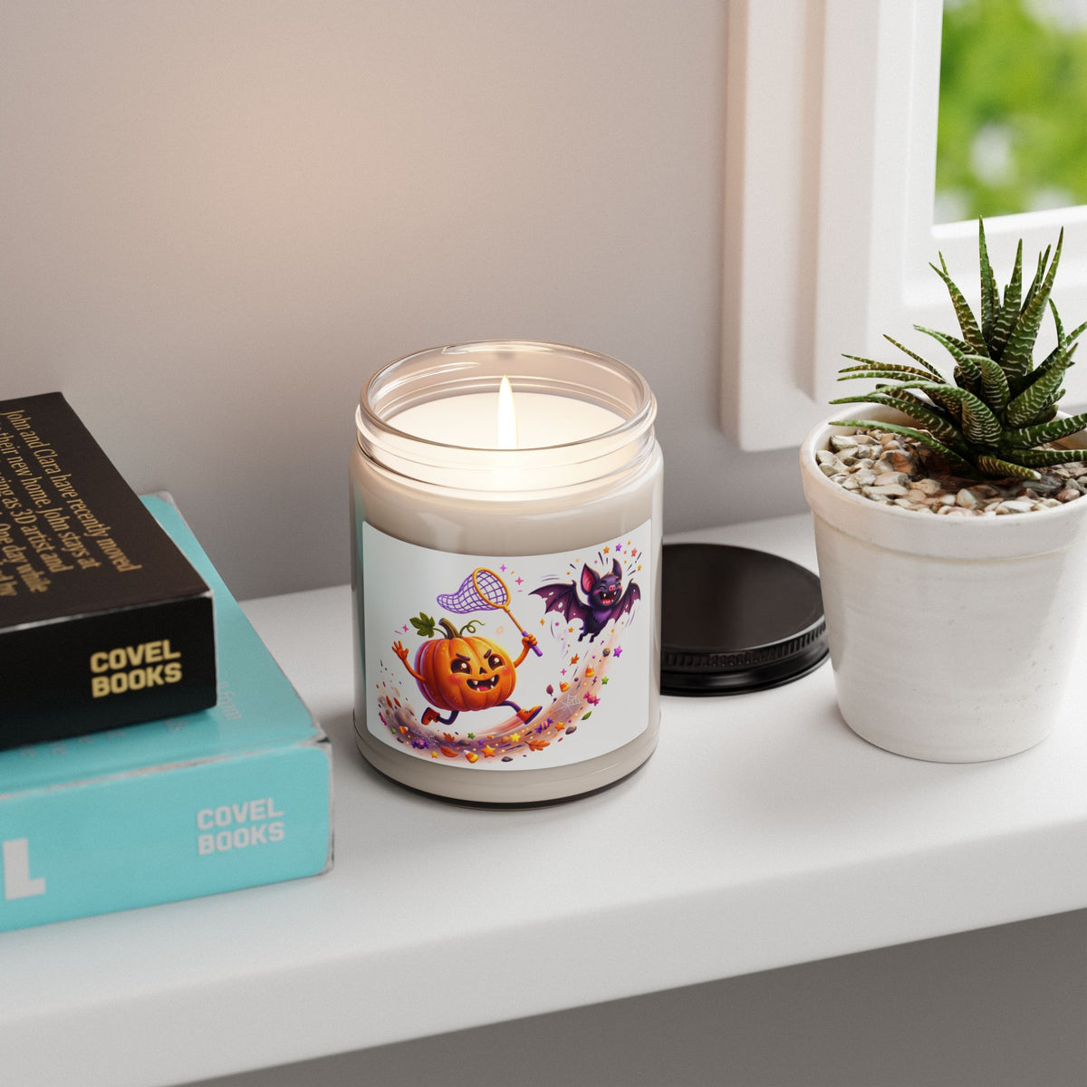 Halloween Pumpkin & Bat Scented Soy Candle — 9oz Fall Fragrance