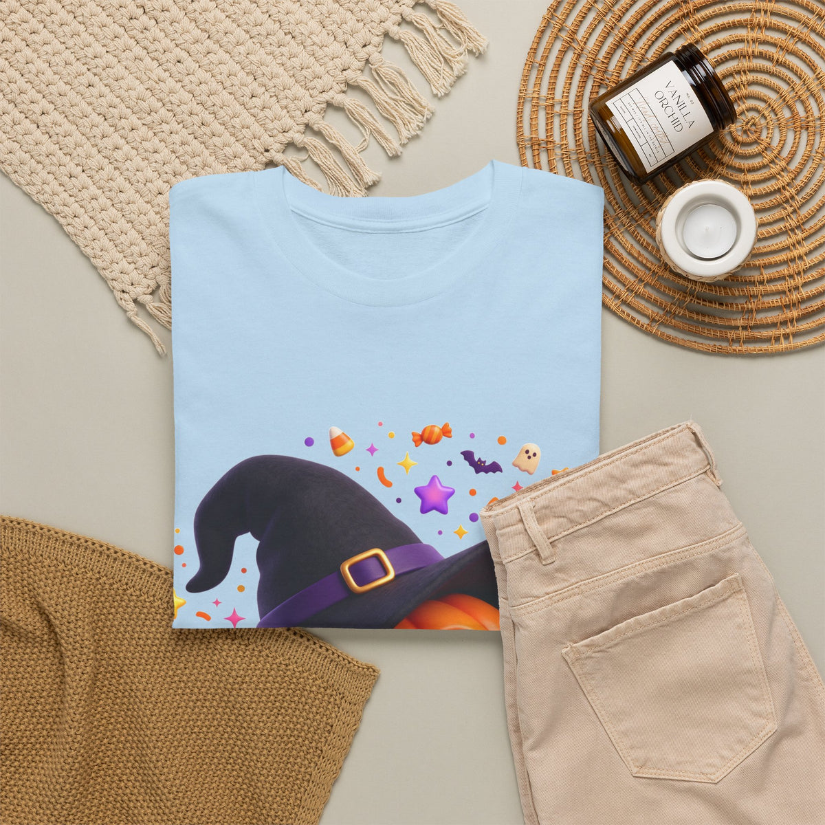 Pumpkin Witch T-Shirt — Cute Halloween Jack-o'-Lantern with Witch Hat