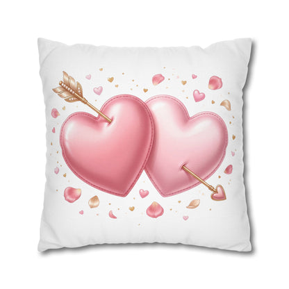 Valentine Pink Double Heart Arrow Decorative Pillowcase