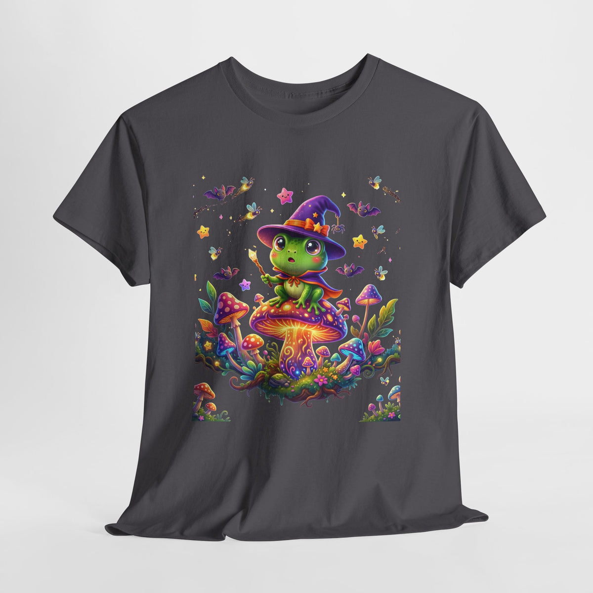 Cute Witch Frog T‑Shirt — Magical Mushroom Halloween Tee