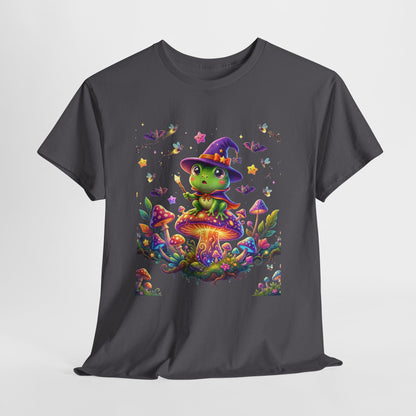 Cute Witch Frog T‑Shirt — Magical Mushroom Halloween Tee