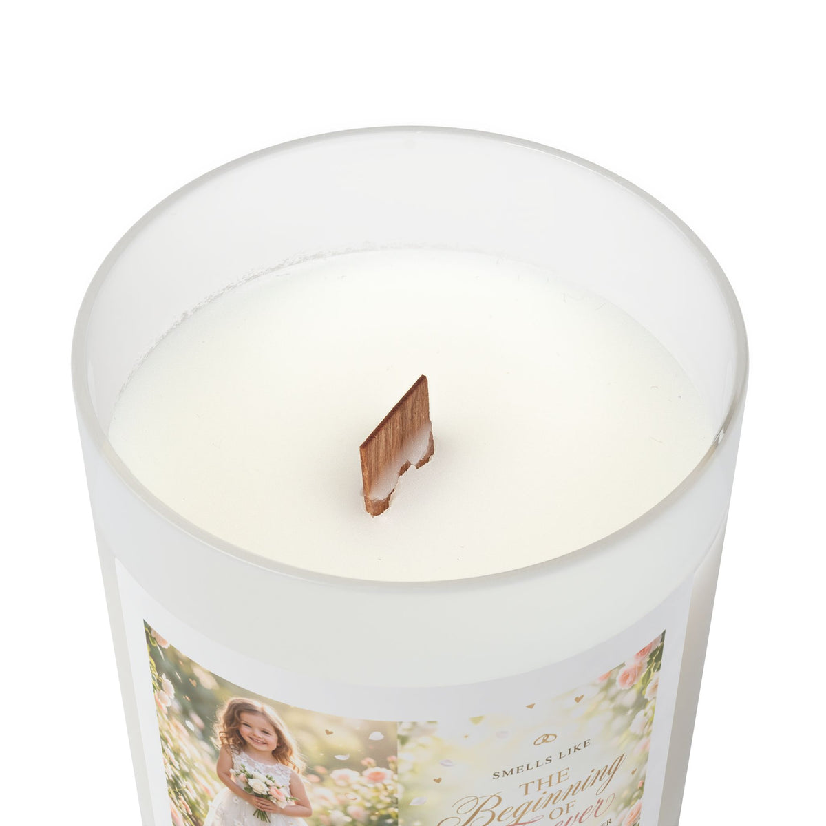 Frosted Glass Candle — 'The Beginning of Forever' Floral Scented 11oz