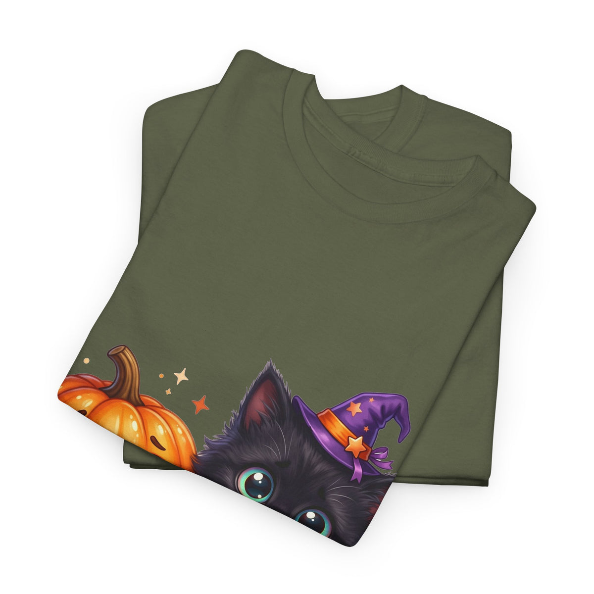 Halloween Black Kitten & Pumpkin T-Shirt