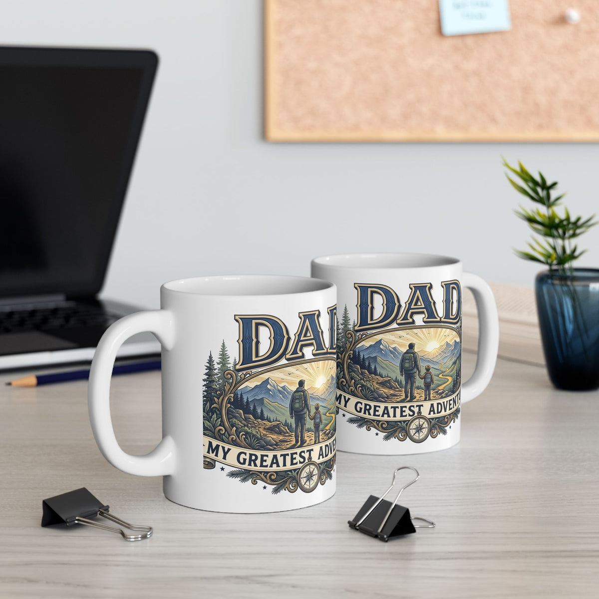 Adventure Awaits Mountain Forest Ceramic Mug