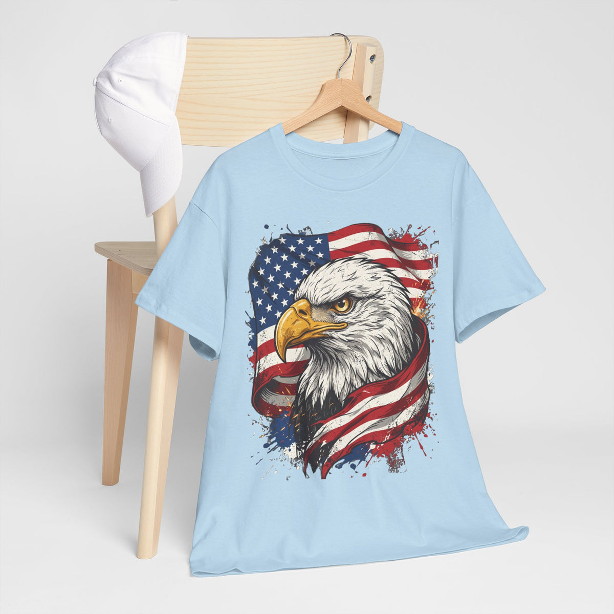 Patriotic Eagle T-Shirt — American Flag Bald Eagle Tee for 4th of July