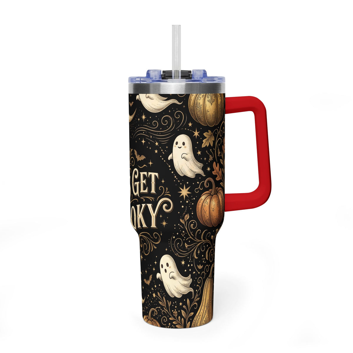 Let’s Get Spooky Halloween Ghosts & Pumpkins 40oz Thermal Tumbler