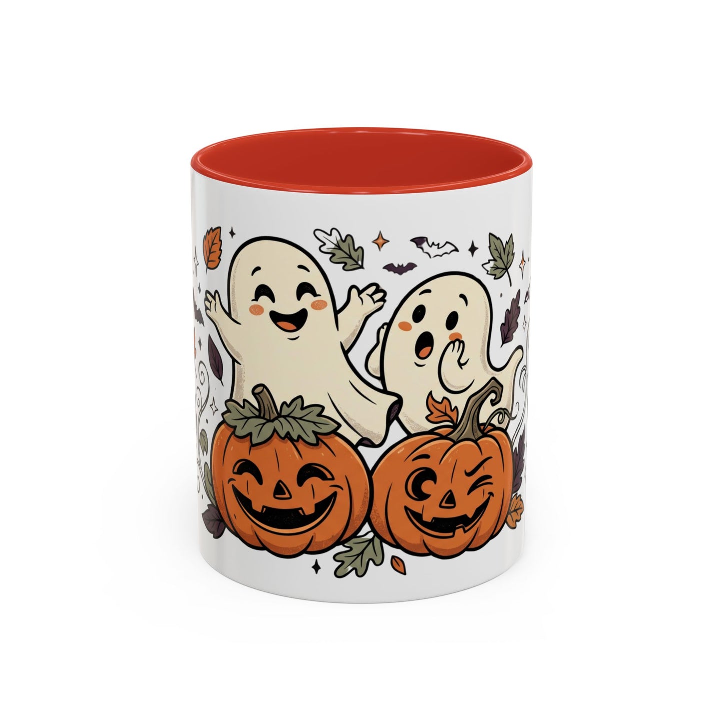 Halloween Ghosts & Pumpkins Coffee Mug — Cute Spooky Accent Mug (11/15oz)