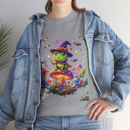 Cute Witch Frog T‑Shirt — Magical Mushroom Halloween Tee