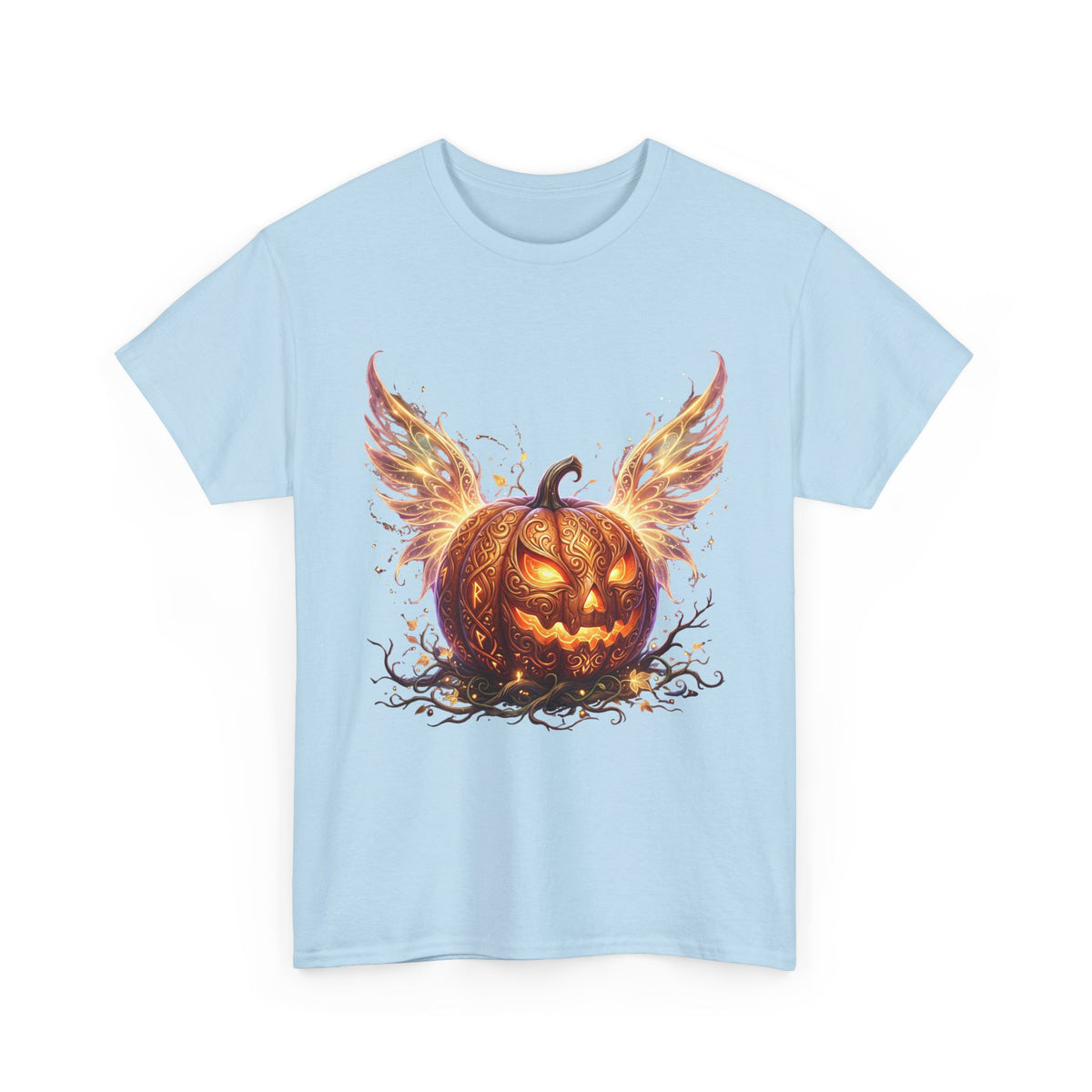 Halloween Pumpkin Tee — Winged Jack-O'-Lantern Graphic Shirt