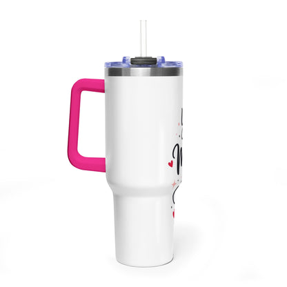 40oz Love-Themed Thermal Tumbler with Handle