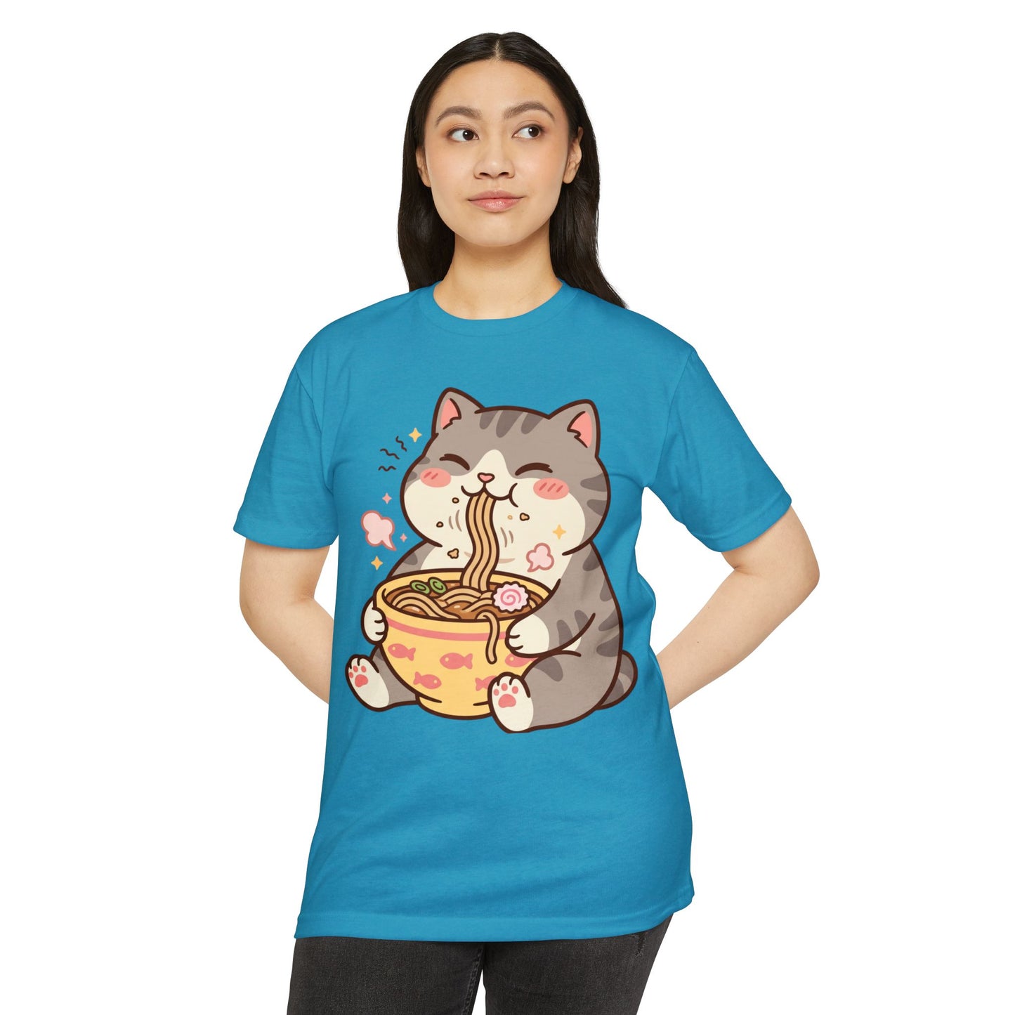 Cute Cat Eating Ramen T-Shirt