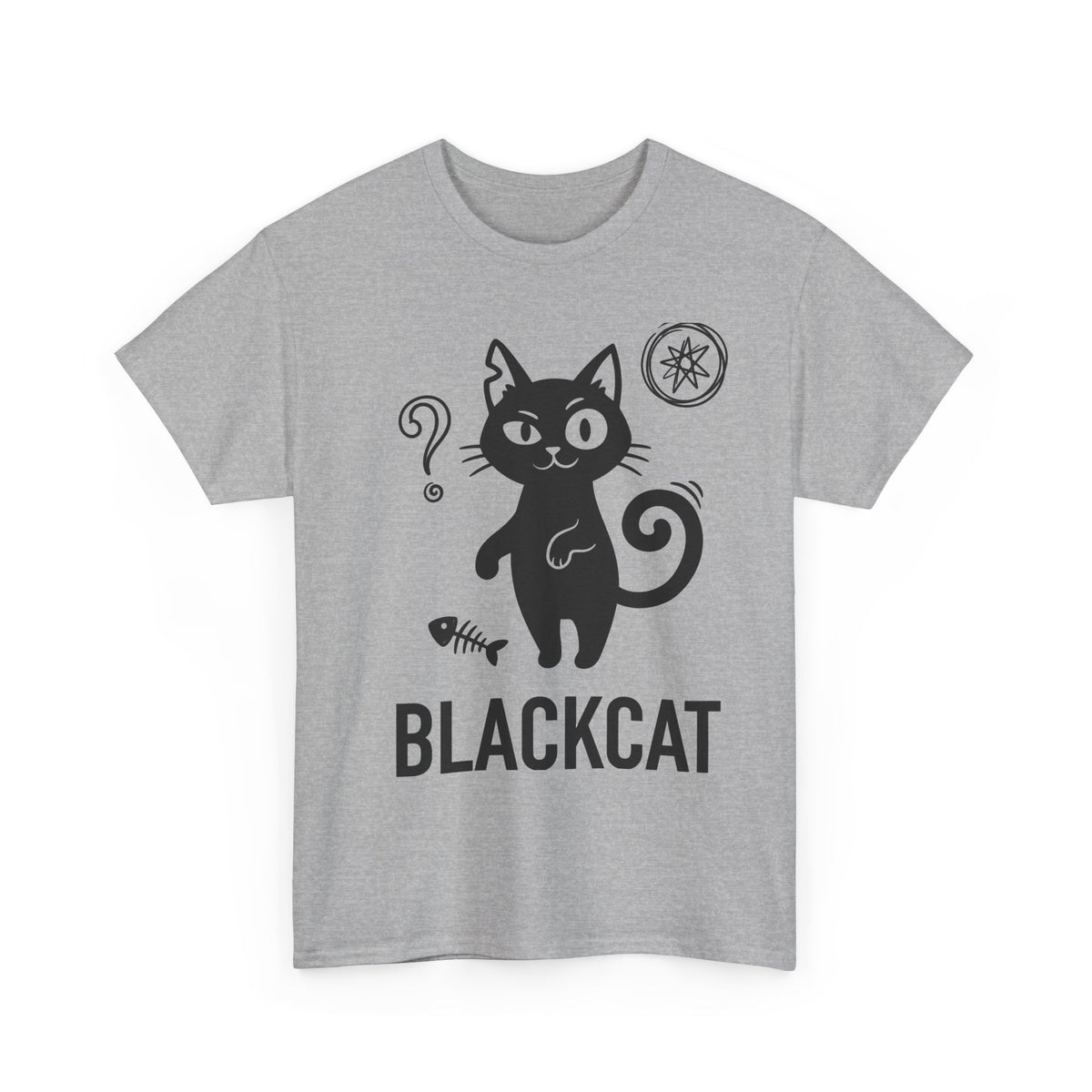 Black Cat Graphic Tee — Cute Cartoon Kitty T-Shirt