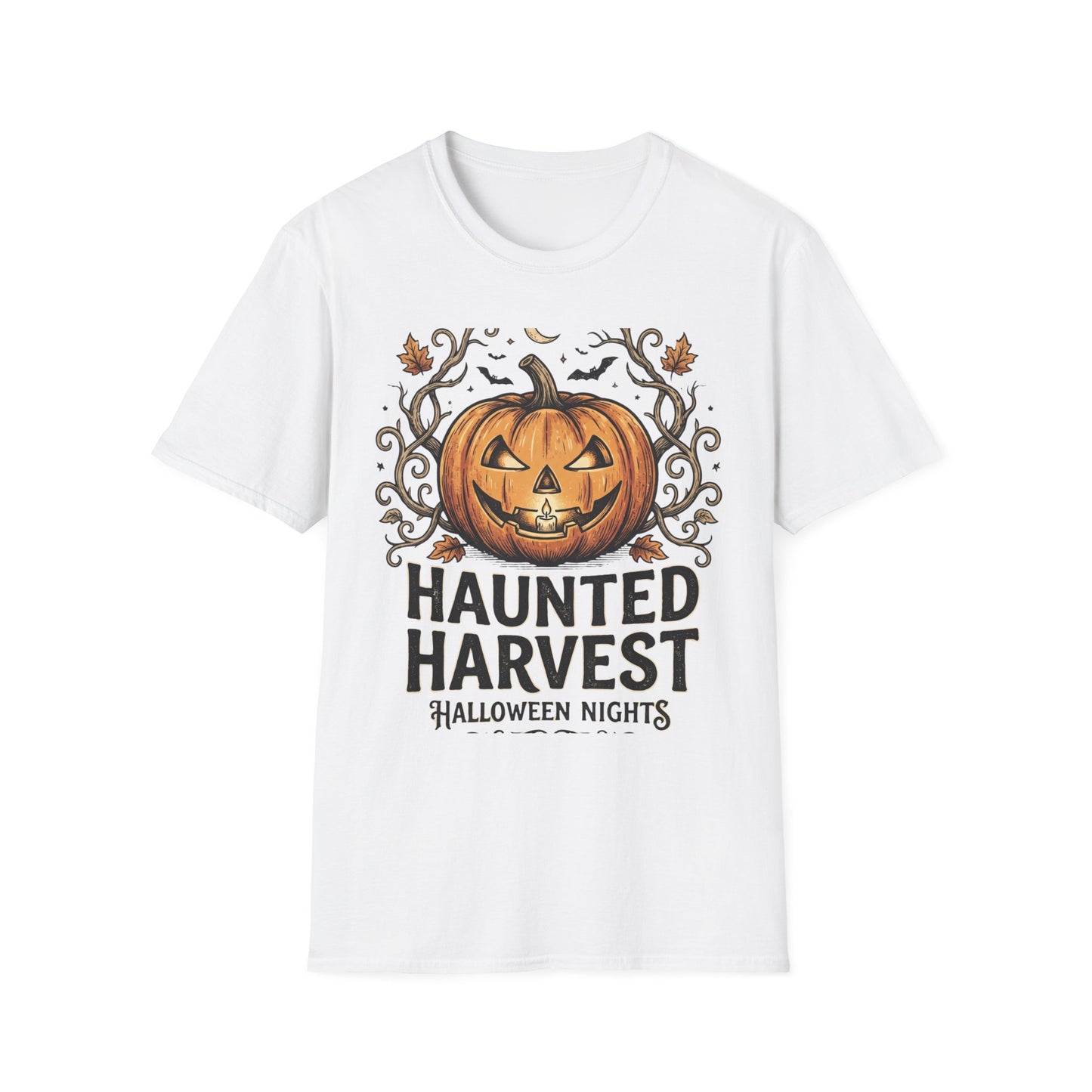 Halloween Pumpkin T-Shirt — Haunted Harvest "Halloween Nights" Graphic Tee