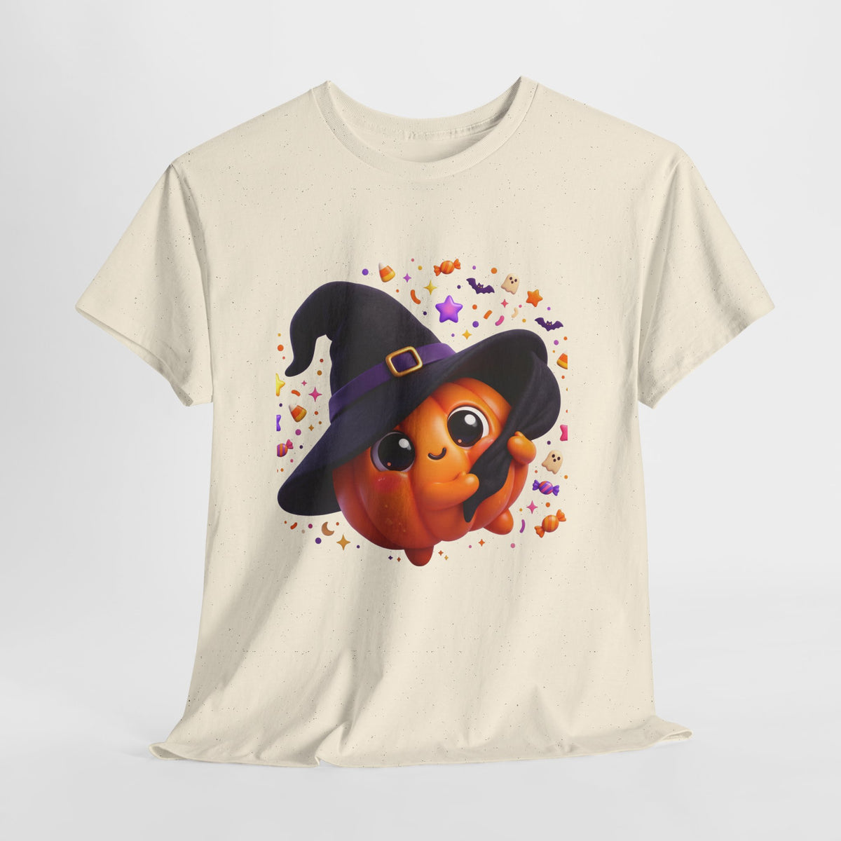 Pumpkin Witch T-Shirt — Cute Halloween Jack-o'-Lantern with Witch Hat