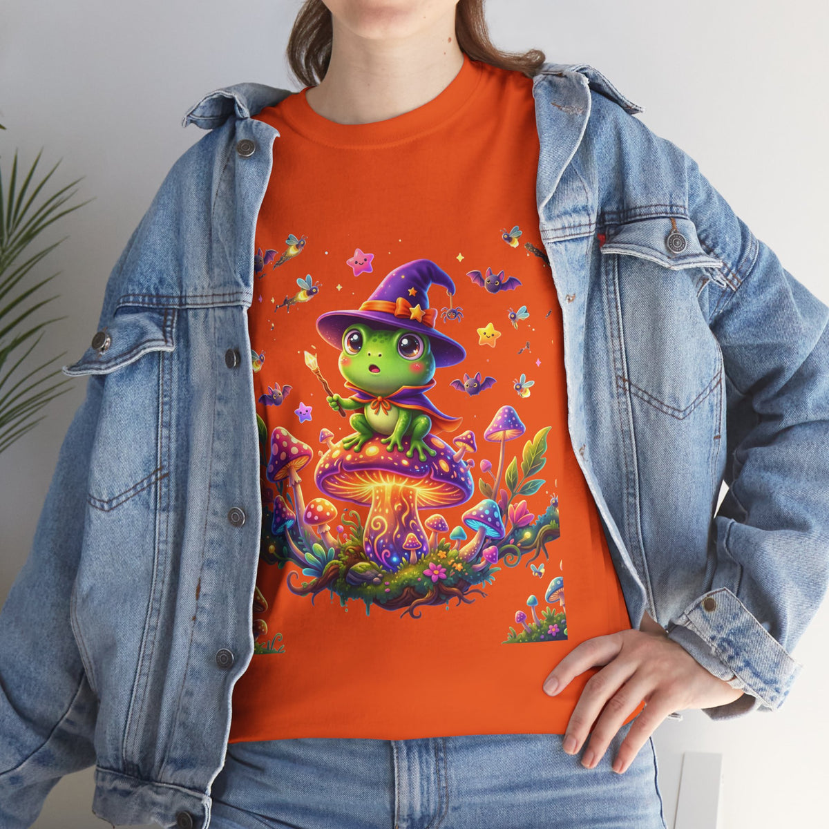 Cute Witch Frog T‑Shirt — Magical Mushroom Halloween Tee