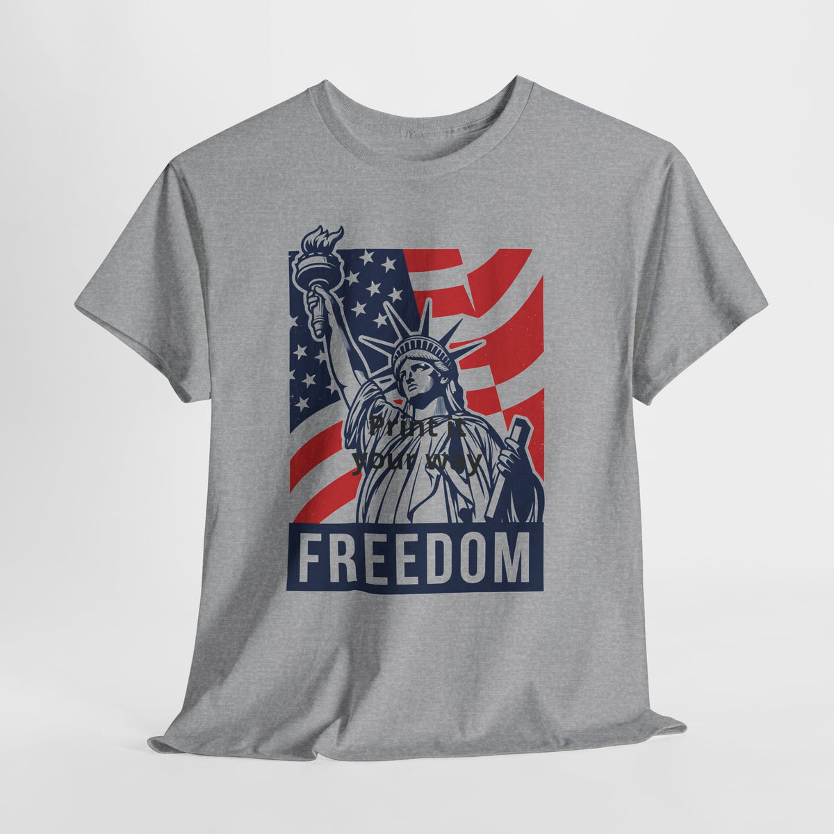 Freedom Statue T-Shirt — Patriotic USA Flag Tee (Statue of Liberty Design)