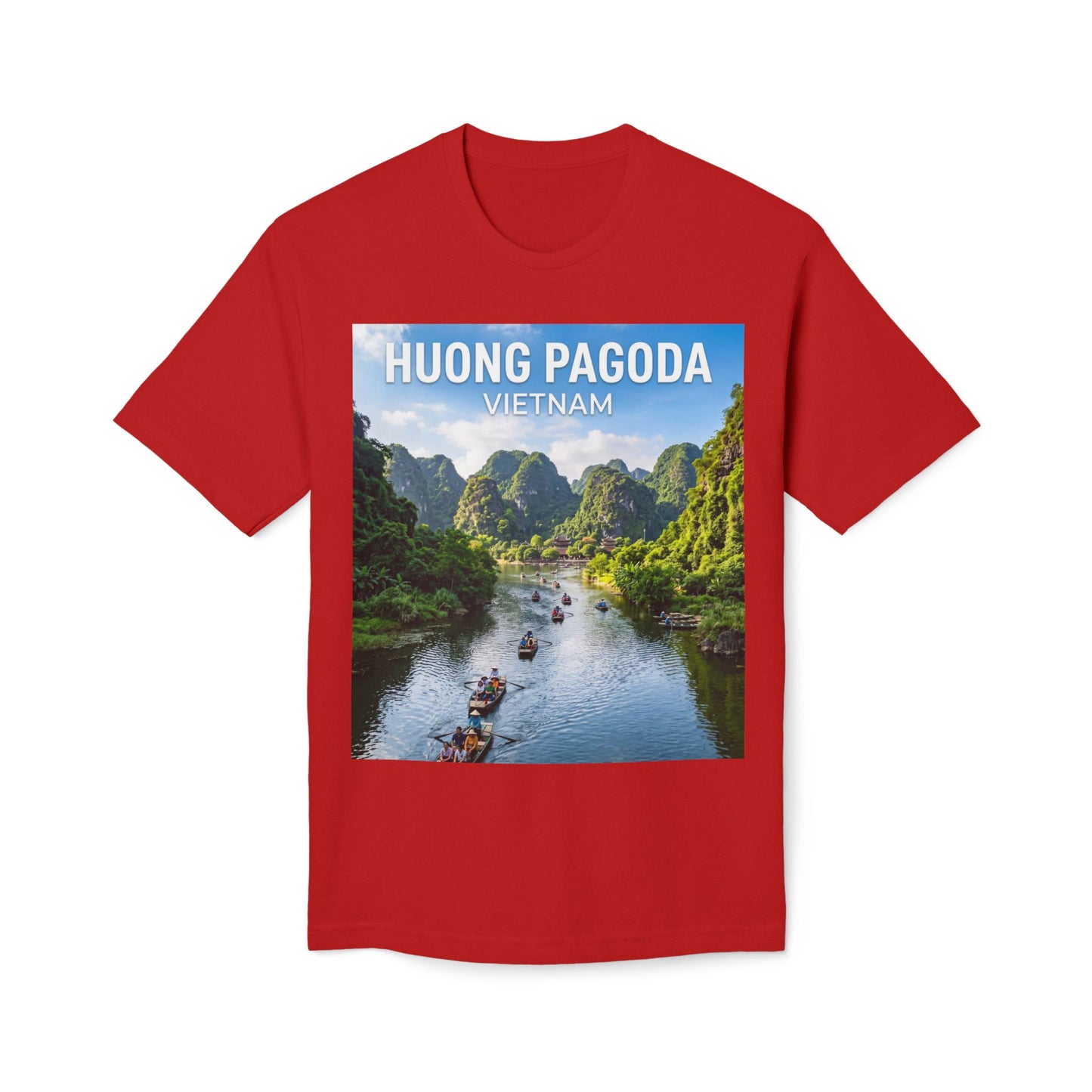 Huong Pagoda Vietnam T-Shirt — Scenic Ninh Binh River Travel Tee