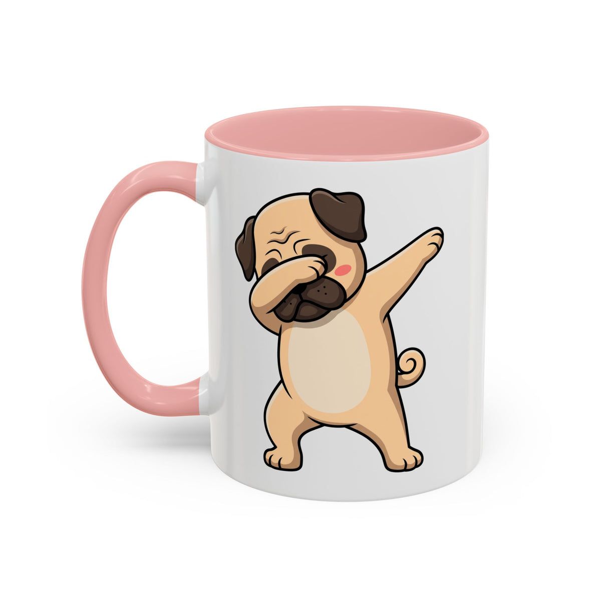 Dabbing Pug Coffee Mug — Cute Dog Accent Mug (11/15 oz)
