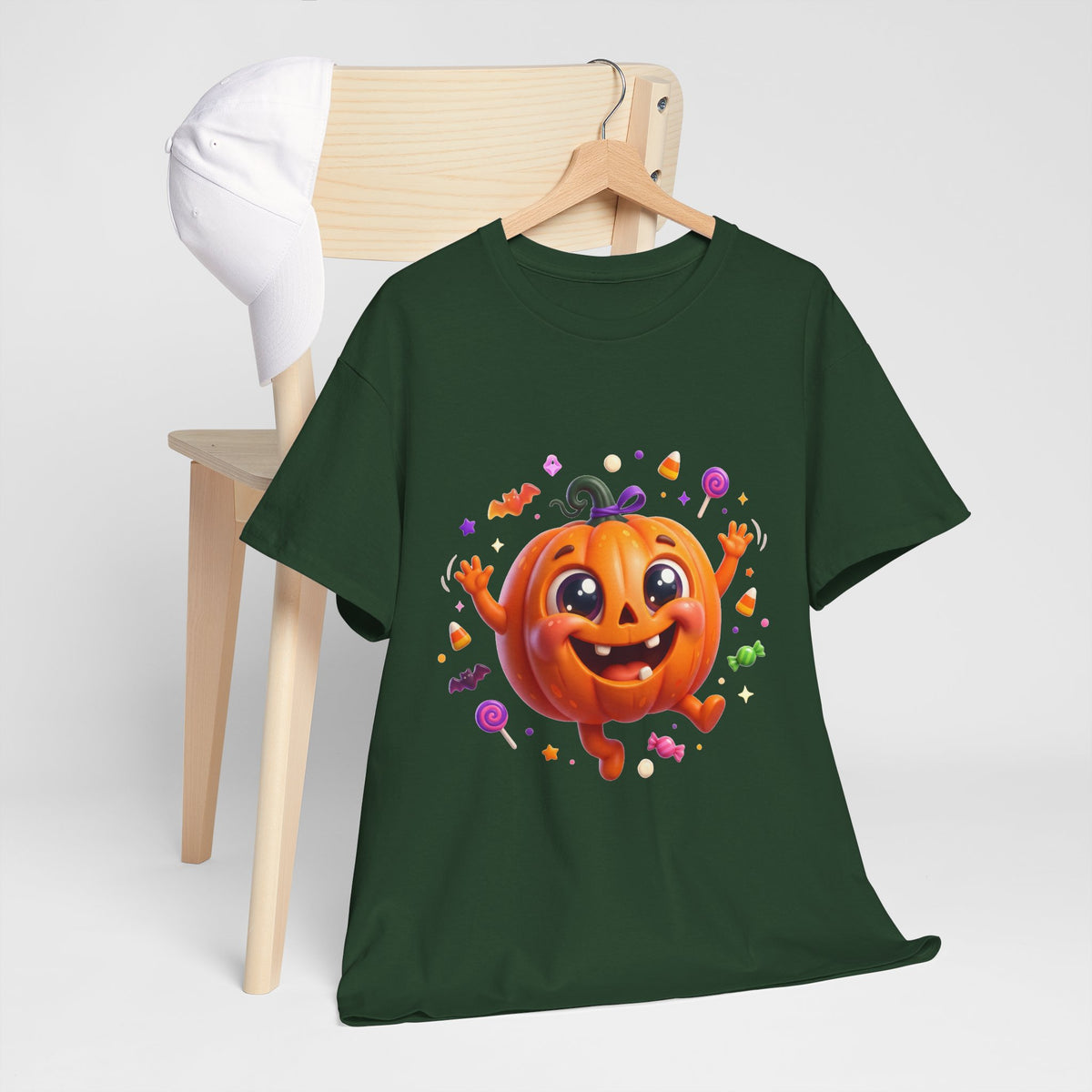 Halloween Pumpkin T‑Shirt — Happy Jack-O'-Lantern Candy Graphic Tee
