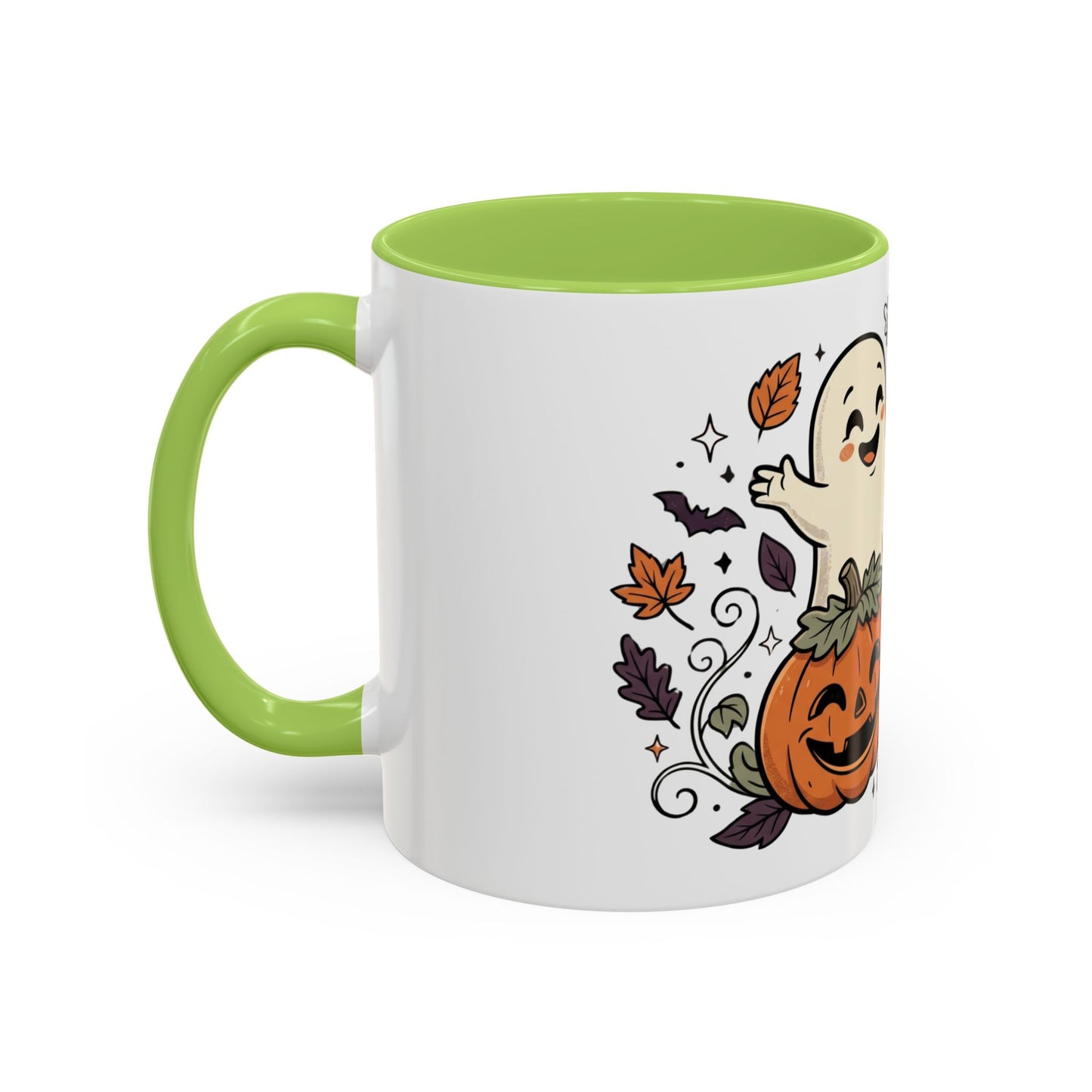 Halloween Ghosts & Pumpkins Coffee Mug — Cute Spooky Accent Mug (11/15oz)