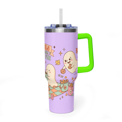 40oz Tumbler – “Ghouls Just Wanna Have Fun” Halloween Ghosts & Pumpkins
