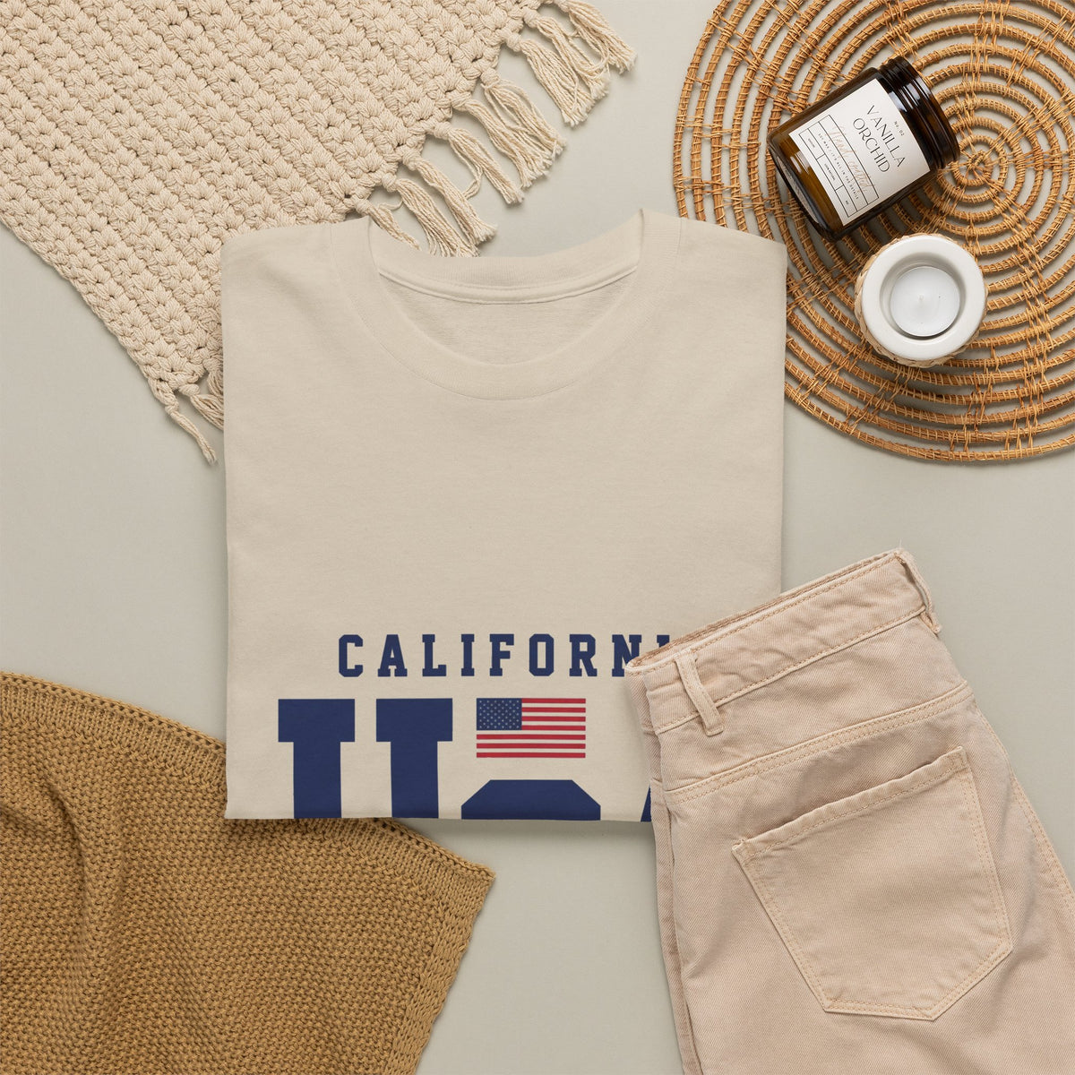 California USA Graphic Tee — Patriotic American Flag T‑Shirt