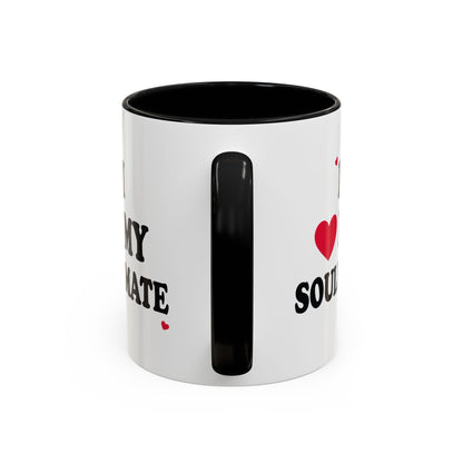 I Love My Soulmate Accent Coffee Mug
