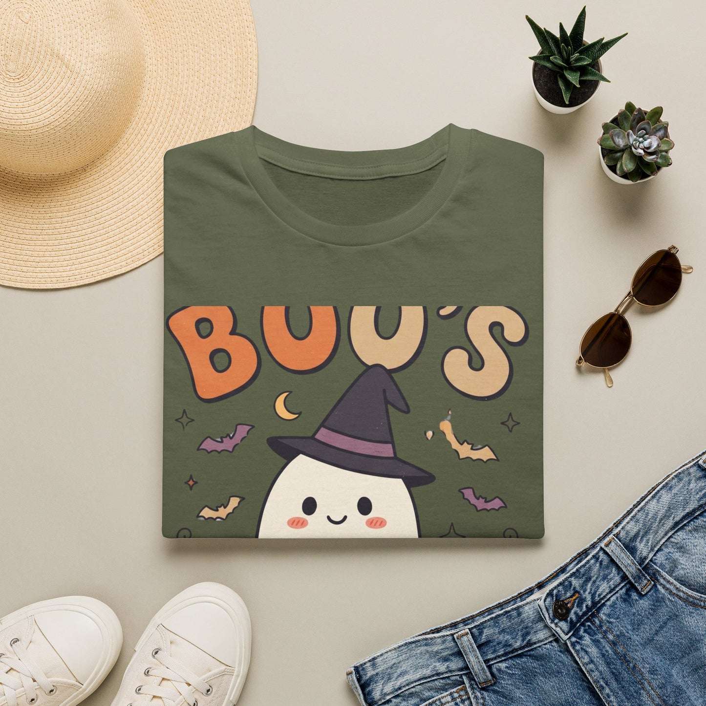 Halloween Ghost T-Shirt — "Boo's Spooky" Cute Witch Ghost Graphic