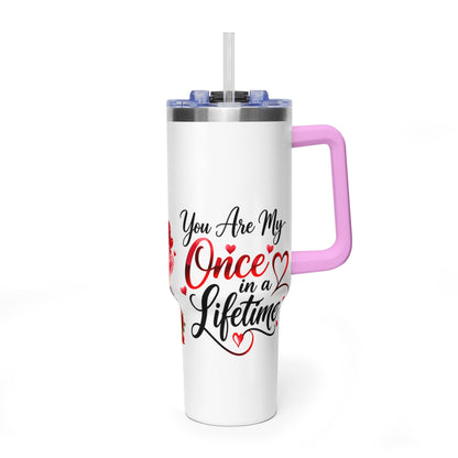 40oz Love-Themed Thermal Tumbler with Handle