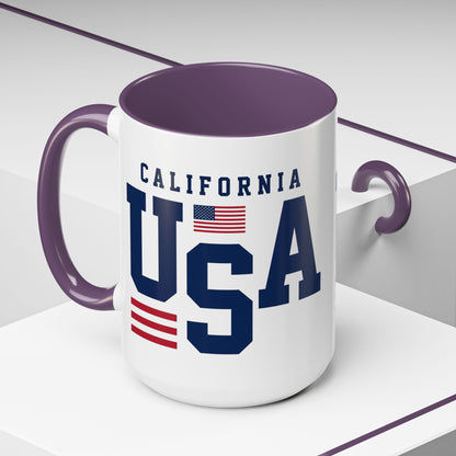 USA California Coffee Mug — Patriotic Accent 11/15oz
