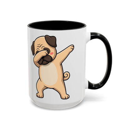 Dabbing Pug Coffee Mug — Cute Dog Accent Mug (11/15 oz)