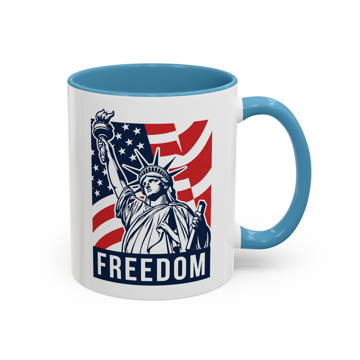 Freedom Statue Accent Coffee Mug — Patriotic Liberty 11/15oz