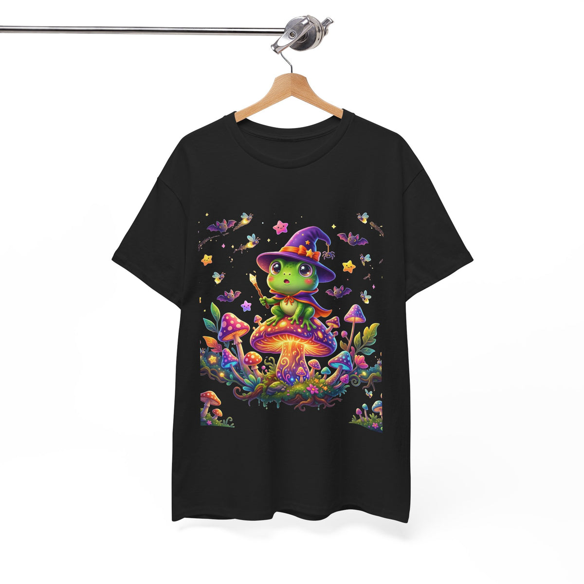 Cute Witch Frog T‑Shirt — Magical Mushroom Halloween Tee